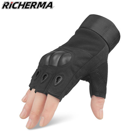 Summer Fingerless Motorcycle Gloves Hard Knuckles Hand Gloves Summer Moto Motorbike Gloves Motor Biker Riding Cycling ► Photo 1/6