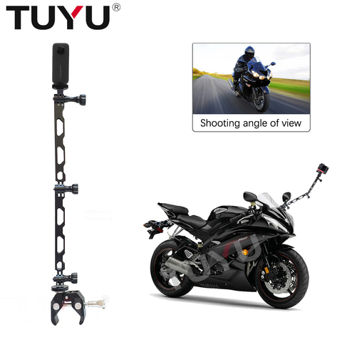 TUYU Motorcycle Bicycle Ride Shooting Hidden Aluminum Alloy Monopod Selfie Stick For Insta 360 One X/R Gopro Camera Accessories ► Photo 1/6