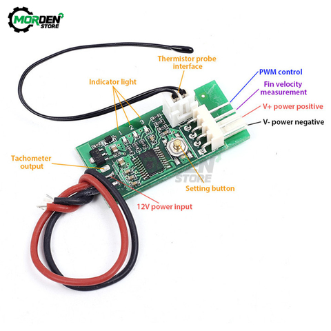 STK IC DC12V PWM Temperature Controller Fan Speed Governor 4-Wire fan Temperature Control Switch for PC CPU Fan Cooler/Alarm ► Photo 1/6