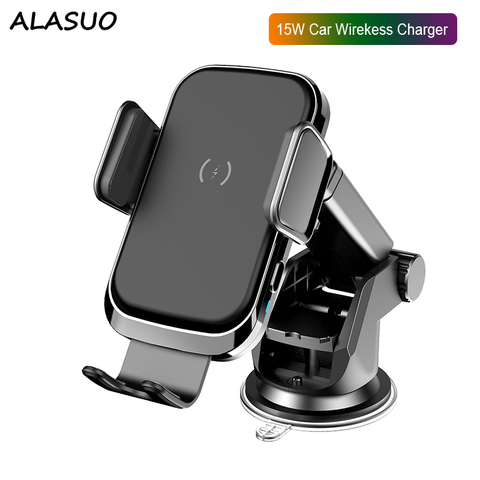 Fast Qi Car Wireless Charger 15W For iPhone X Xiaomi Samsung 9 10 Auto Clamping Wireless Charging Air Vent Car Phone Holder ► Photo 1/6