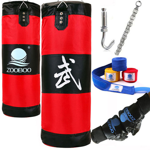 90cm MMA Boxing Bag Hook Hanging Saco De Boxe Fight Bag Sand Punch Punching Bag Sandbag with Gloves  Training Fitness ► Photo 1/6