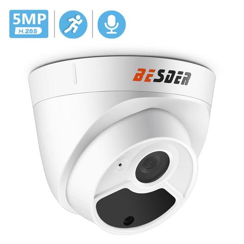 BESDER H.265 1080P 3MP 5MP Security Camera Indoor Dome IP Camera Audio Built-in Microphone 48V PoE P2P ONVIF Email Motion Detect ► Photo 1/6