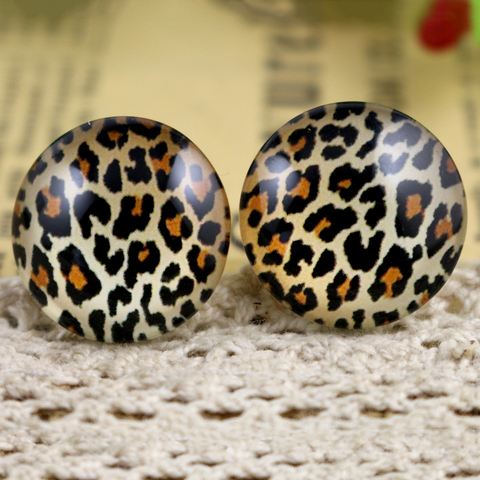 Hot Sale 10pcs 20mm Handmade Leopard Photo Glass Cabochons Pattern Domed Jewelry Accessories Supplies ► Photo 1/2