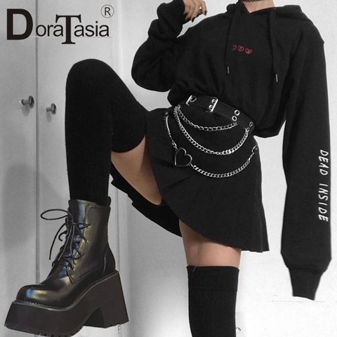 DORATASIA Brand New Ladies Chunky High Heels Boots Fashion Thick Bottom Ankle Boots Women 2022 Paety Office Platform Shoes Woman ► Photo 1/1