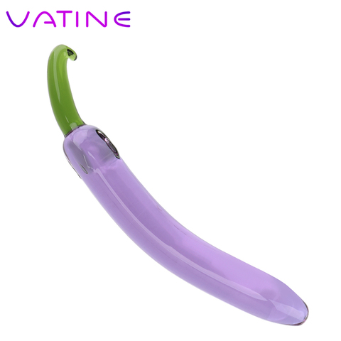 VATINE Eggplant Banana Dildo Sex Toys for Men Women Glass Beads Butt Plug Fruit Vegetable Anal Plug ► Photo 1/6