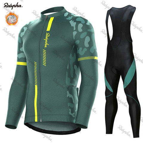 Ralvpha Winter Thermal Fleece Cycling Jersey Set 2022 Racing Bike Cycling Suits Mountian Bicycle Cycling Clothing Ropa Ciclismo ► Photo 1/6