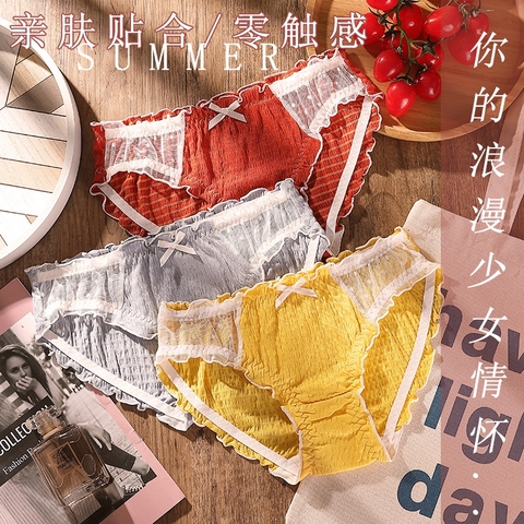 Women's Cotton Panties Antibacterial Breathable Sexy Panties Mid-waist Large Size Girly Seamless Panties Bow Briefs ► Photo 1/6