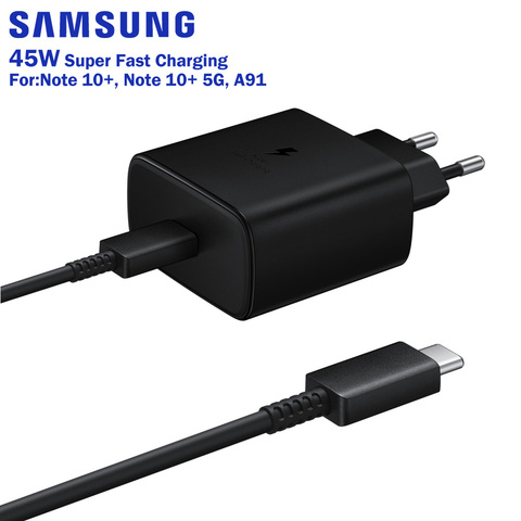 Samsung Original 45W Super Fast Charger For Samsung Galaxy Note10 plus Note10+ 5G A91 USB-C Fast Charging Wall Charger ► Photo 1/6