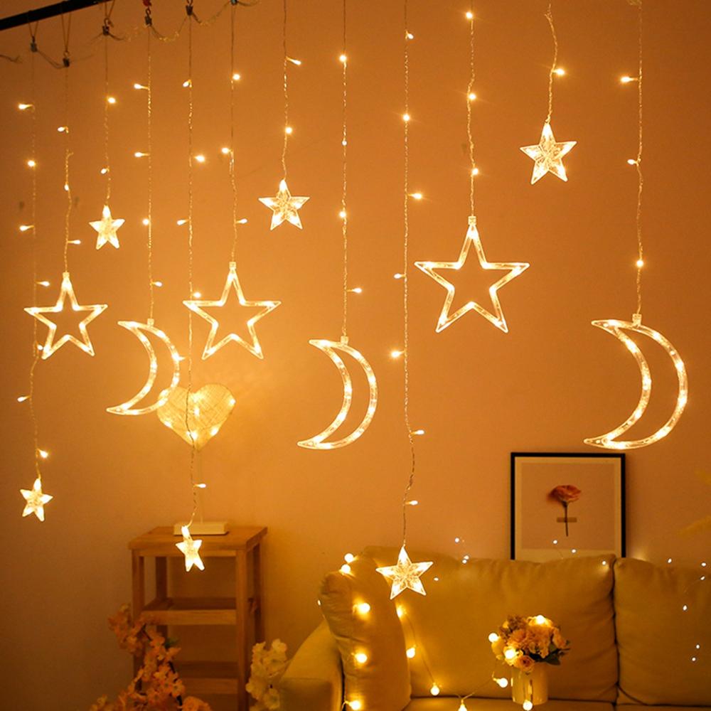 1.5M Eid Mubarak String Light Fairy Light LED Moon Star Lamp Ramadan Party Decor 