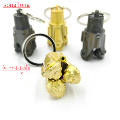 Non-rotatable pendant PDC Oilfield Gear Drill Bits Key Chain three cone rotary drill bit pendant oil well Metal Keyring Gift ► Photo 1/6