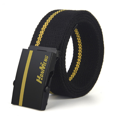 Fashion Simple Men and Women Double-Sided Color Contrast Outdoor Leisure Woven Canvas Automatic Buckle Belt ► Photo 1/6
