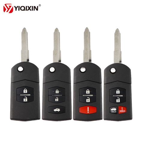 YIQIXIN 2/3/4 Buttons Remote Key Case Fob Shell Flip Folding For Mazda 2 3 5 6 M6 MX5 CX5 CX7 CX9 RX8 With Uncut Blade Key Head ► Photo 1/6