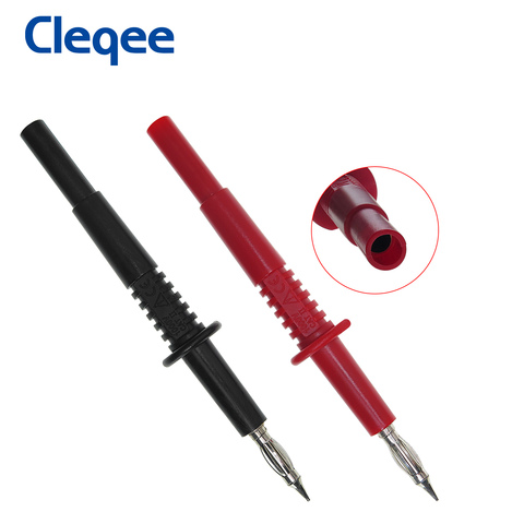 Cleqee P5011 2pcs Banana plug Test Probe 4mm Socket Type Can connect Banana Connector or test lead for Multimeter ► Photo 1/5