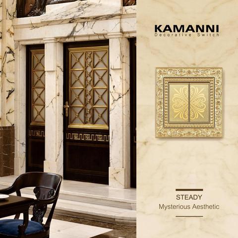 KAMANNI Luxury Vintage Bronze Carving Wall Switch Metal Panel Lighting Control Power Button 220V 16A ► Photo 1/6