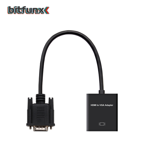 Bitfunx HDMI Female to VGA Male Adapter Converter Cable With 3.5 mm Audio Output 1080P for PC laptop to HDTV Projector ps4 ► Photo 1/5