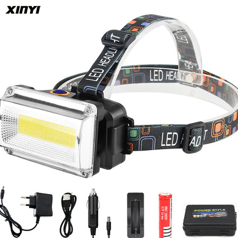 Powerful COB LED Headlight  10000LM DC Rechargeable Headlamp 3Modes Waterproof Head Torch with 18650 Battery for Hunting Fishing ► Photo 1/6