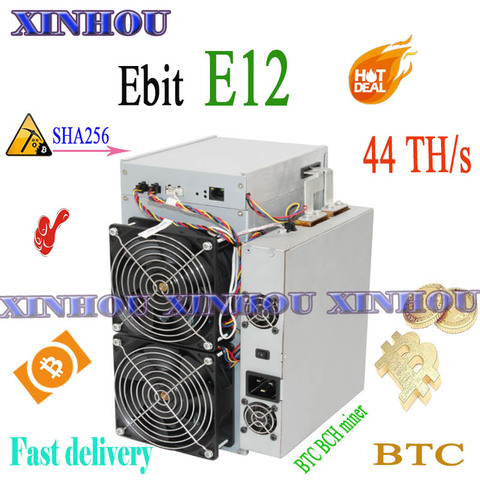 Used Bitcoin miner Ebit E12 44T SHA256 Asic miner BTC mining Better than E10.3 E9i antminer S17 S17E T17 S9 Z15 T2T T3 M20S M21S ► Photo 1/6