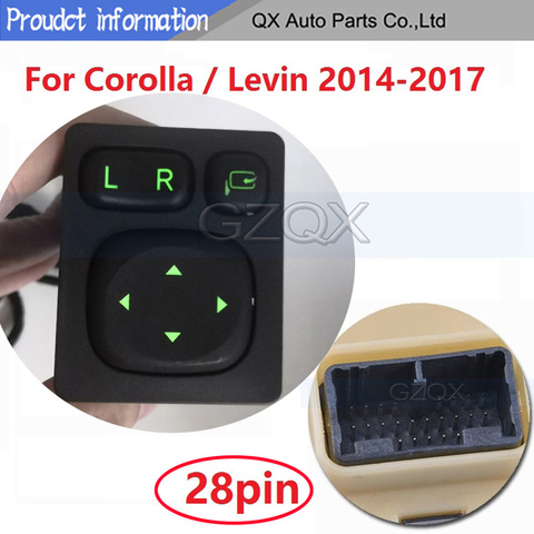 CAPQX 9/28pin For Corolla LEVIN 2014 2015 2016 2017 Outer Rearview Mirror Folding Switch Side Rear View mirror Fold Button ► Photo 1/6