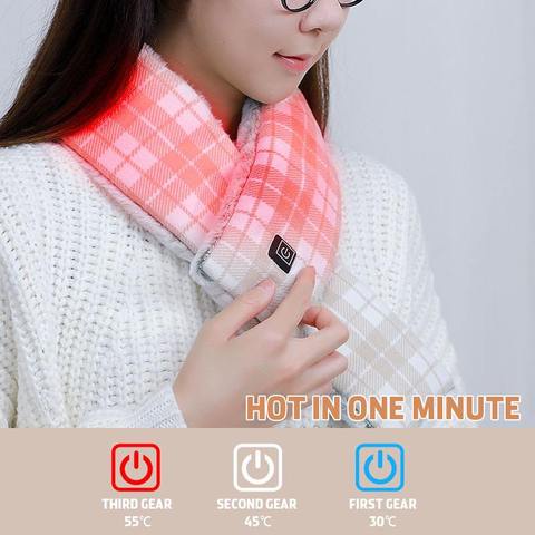 USB Heated Scarf With Neck Heating Pad Electric Heating Pad Winter Warmer Scarf with Temperature Adjustable for Women Men Kids ► Photo 1/6