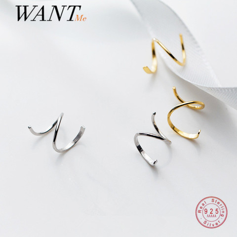 WANTME Genuine 925 Sterling Silver Rotating Snakelike No Pierced Ear Clips On Earring for Women Korean Charming Ear Cuff Jewelry ► Photo 1/6