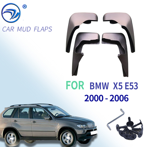 Car Mud Flaps Splash Guards Mudguards Mud Flap Front Rear for Fender For BMW X5 E53 2000 2001 2002 2003 2004 2005 2006 ► Photo 1/6