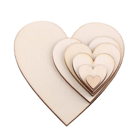 8 Sizes 20/50/80mm Blank Heart Wood Slices Discs for Wedding DIY Crafts Embellishments Christmas Decoration(Wood Color) ► Photo 1/6