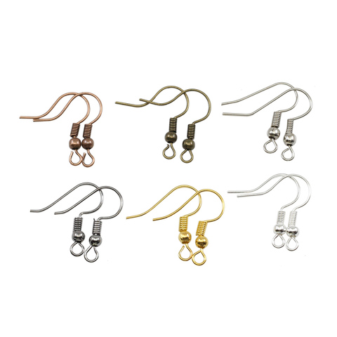 100Pcs 20x17Mm Gold Antique Bronze Ear Hooks Earrings Clasps Findings Earring  Wires for Jewelry Making Supplies,Silver 