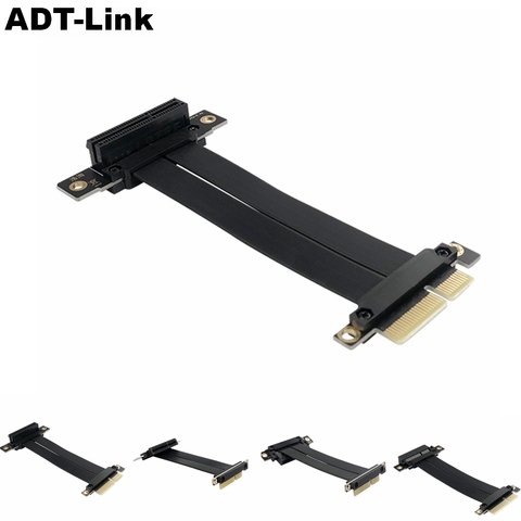 PCIE X4 Riser Cable Dual 90 Degree Right Angle PCIe 3.0 x4 to x4 Extension Cable 8Gbps PCI Express 4x Riser Card Ribbon Extender ► Photo 1/5