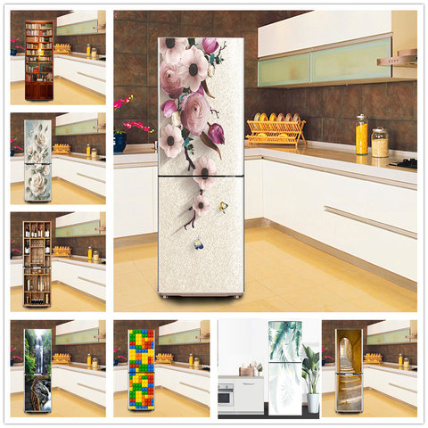 Flowers Wallpaper Refrigerator Decoration Poster Waterproof Peel & Stick Vinyl Wall Sticker Home Design Decoration Scenery Mural ► Photo 1/6