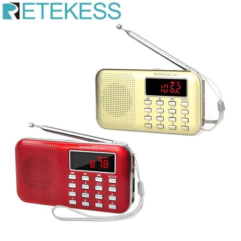 RETEKESS PR11 Radio Receiver Portable FM AM 2 Band Digital Mini Radio Pocket With USB MP3 Player Support TF Card USB Disk F9210J ► Photo 1/6