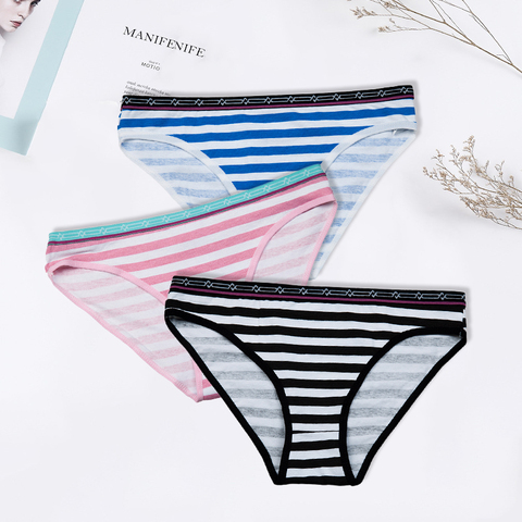 Women's Panties Sexy Cotton Crotch Briefs Female Underwear Lingerie Bikini  Ladies Knickers Breathable Striped 3 pcs/set FUNCILAC - Price history &  Review, AliExpress Seller - FUNCILAC Official Store