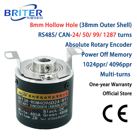 Rotary Encoder Absolute Multi-turns RS485 CAN Angle Measurement Magnetic BriterEncoder blind hole Hollow DIY electronics smart h ► Photo 1/6