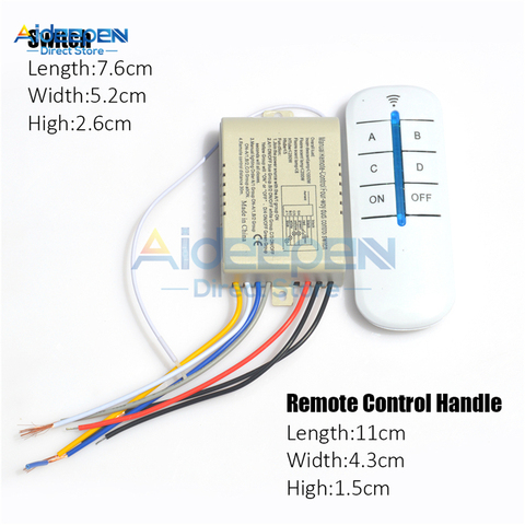 1/2/3/4 Channels 220V 50/60Hz RF Remote Control Switch Wireless Remote Control Switch ON/OFF For Smart Home Indoor Lighting ► Photo 1/6