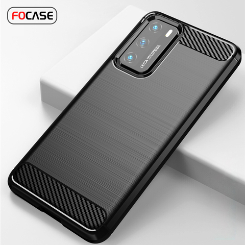 Case Huawei P40 Pro Pro+ TPU Silicone Shockproof Cover Carbon Fiber Brushed Texture Cases For Huawei P20 P30 P40 Lite E Pro Case ► Photo 1/6