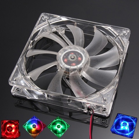 PC Computer Fan Quad 4 LED Light 120mm PC Computer Case 12V Cooling Fan Mod Quiet Molex Connector Easy Installed Fan Colorful ► Photo 1/6