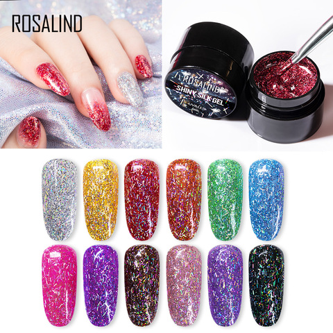 ROSALIND UV Nail Gel Polish Neon Rainbow Hybrid Varnish Platinum 5ML Gel Paint Set For Manicure Semi permanent Base top Gel Lak ► Photo 1/6