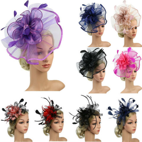 New Fashion Womens Cocktail Party Hat Womens Sinamay Fascinator Wedding Church Kentucky Derby Dress ► Photo 1/6