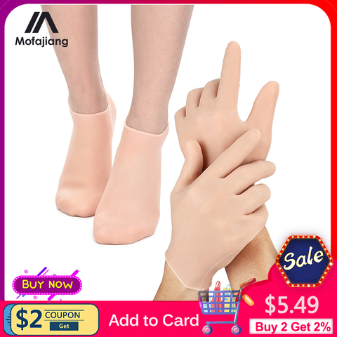 Feet or Hand Care Socks Gloves Moisturizing Silicone Gel Socks Foot Skin Care Hand Protectors Anti Cracking Spa Home Use ► Photo 1/6