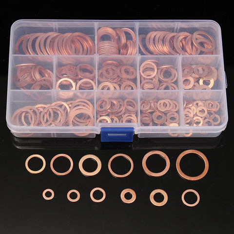 280Pcs Copper Sealing Solid Gasket Washer Sump Plug Oil For Boat Crush Flat Seal Ring Tool Hardware Accessories Pack New ► Photo 1/6