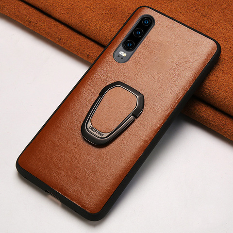 Genuine Cowhide Leather Magnetic Kickstand phone case for Huawei P30 Lite P20 P40 Pro Mate 20 Cover For Honor 20 Pro 10 10i 8X ► Photo 1/6