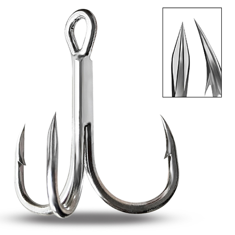 10PCS Fishing Hook 2# 4# 6# 8# 10# High Steel Carbon Material Treble Fishing Overturned Hook Saltwater Bass Fishing Tackle Tool ► Photo 1/6