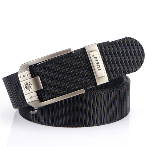 Metal Automatic Buckle Canvas Men Belt Thick Nylon Jeans Pants Belt Casual Outdoor Multifunctional Tactical Designer Male Belts ► Photo 1/6