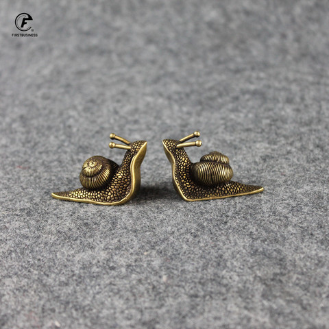 Personality Retro Pure Copper Mini Snail Statue Ornaments Desk Antique Brass Tea Pet Collection Home Decorations for Living Room ► Photo 1/6