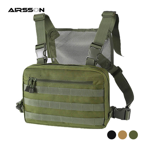 Tactical Chest Bag Molle Military Combat Front Pack Vest Hip Hop Backpack Detachable Strap Zipper Pockets Outdoor Hunting Bags ► Photo 1/6