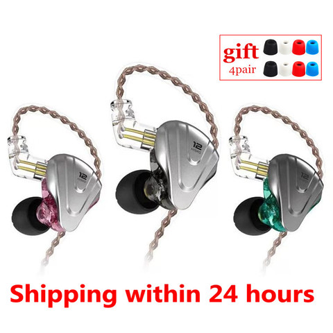 KZ ZSX  5BA+1DD Hybrid In-ear Earphones HIFI Metal Headset Music Sport ZS10 PRO AS12 AS16 ZSN PRO C12 A10 V90 AS10 P1 ► Photo 1/6