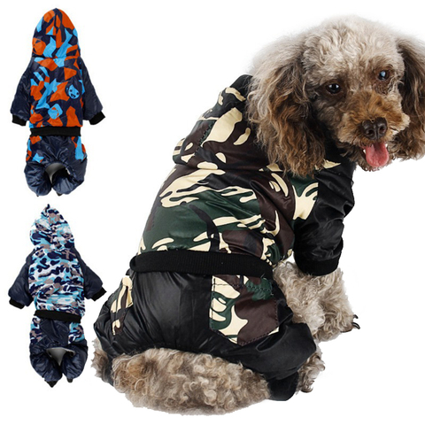 Large Dogs Waterproof Warm Clothes Pet Small Dog Cat Winter Coats FBI Print Thicken Jumpsuit Camo Pants Clothes ► Photo 1/6