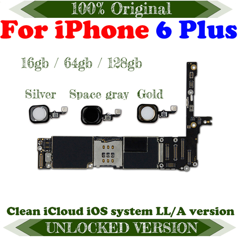 100% Original 16gb / 64gb / 128gb Motherboard for iphone 6 Plus Unlocked Logic Boards for iphone 6P Without / with Fingerprint ► Photo 1/2