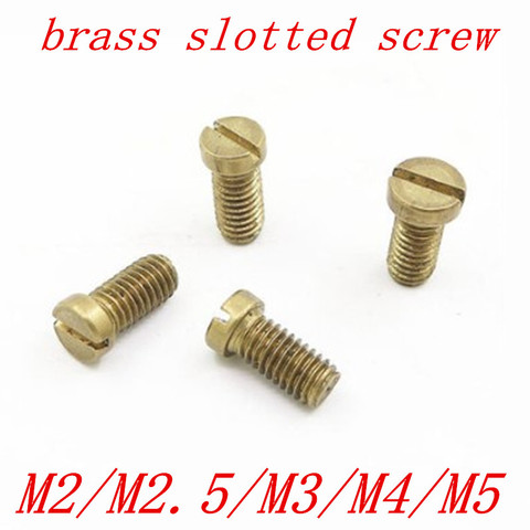 10-50PCS M2 M2.5 M3 M4 M5 DIN84 Brass Slotted Cheese Head Screw Brass Screw Brass Bolt ► Photo 1/1