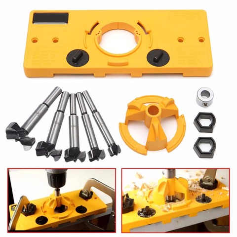 Concealed 35MM Cup Style Hinge Jig Boring Hole Drill Guide + Forstner Bit Wood Cutter Carpenter Woodworking DIY Tools ► Photo 1/6