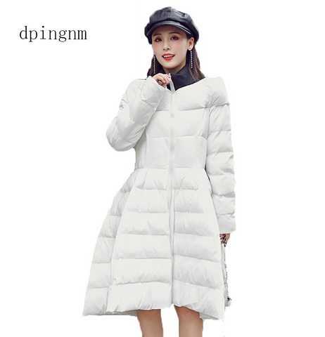 5XL Winter Woman Padded  Long Jacket White Duck Down Female Overcoat Ultra Light Slim Solid Jackets Coat Portable Parkas ► Photo 1/6